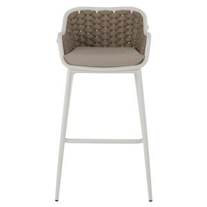 Bar stool aluminum white with beige rope 50x51x103hcmhm5862,02