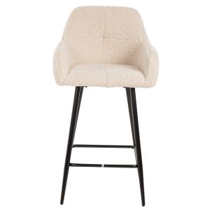 Bar stool white fabric with black metal legs Strike Hm8592,02 50x50x94,5cm