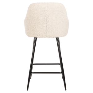 Bar stool white fabric with black metal legs Strike Hm8592,02 50x50x94,5cm