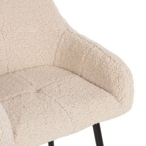 Bar stool white fabric with black metal legs Strike Hm8592,02 50x50x94,5cm