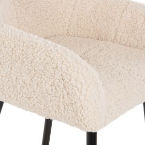 Bar stool white fabric with black metal legs Strike Hm8592,02 50x50x94,5cm