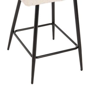 Bar stool white fabric with black metal legs Strike Hm8592,02 50x50x94,5cm