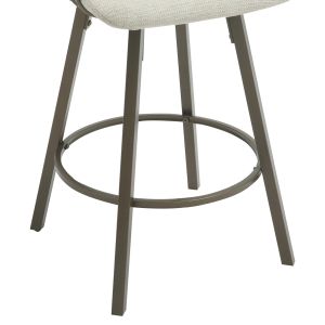 Bar stool swivel Langg .01 metal antique copper- Damaska ecru 51.5x48.5x89.5hcm Hm9990