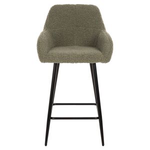 Bar stool green fabric with black metal legs Strike Hm8592,03 50x50x94,5cm