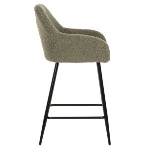 Bar stool green fabric with black metal legs Strike Hm8592,03 50x50x94,5cm