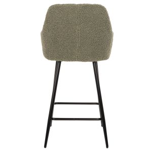 Bar stool green fabric with black metal legs Strike Hm8592,03 50x50x94,5cm