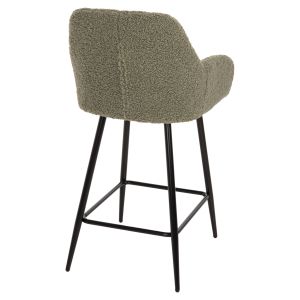 Bar stool green fabric with black metal legs Strike Hm8592,03 50x50x94,5cm