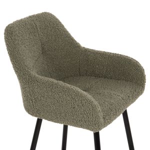 Bar stool green fabric with black metal legs Strike Hm8592,03 50x50x94,5cm