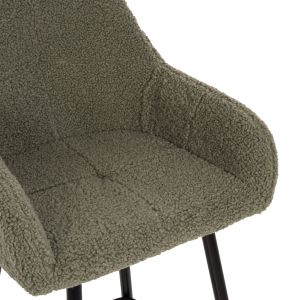 Bar stool green fabric with black metal legs Strike Hm8592,03 50x50x94,5cm
