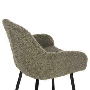 Bar stool green fabric with black metal legs Strike Hm8592,03 50x50x94,5cm