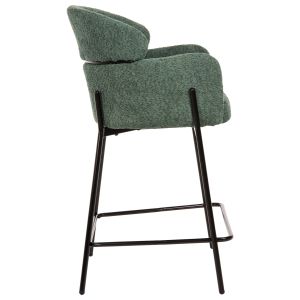 Bar stool green boucle and metal legs Wolf Hm8584,03 56x56x96cm