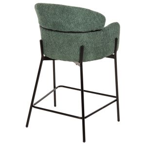Bar stool green boucle and metal legs Wolf Hm8584,03 56x56x96cm