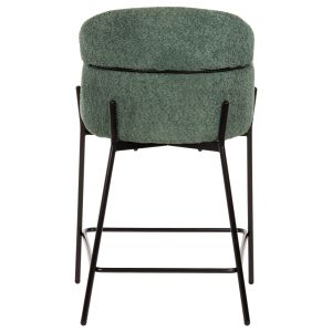 Bar stool green boucle and metal legs Wolf Hm8584,03 56x56x96cm