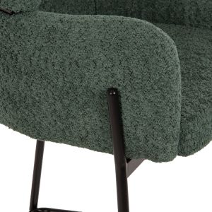 Bar stool green boucle and metal legs Wolf Hm8584,03 56x56x96cm