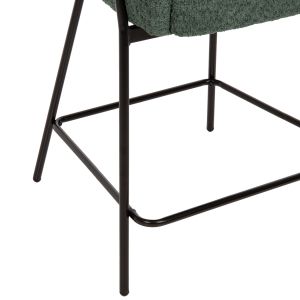 Bar stool green boucle and metal legs Wolf Hm8584,03 56x56x96cm