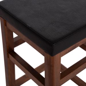 Bar stool brown, black square, Hm8069, 30x34x82h cm.