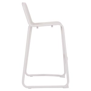 Aluminum bar stool Rachel Hm6341.02 white color 47x56.5x98.5cm.