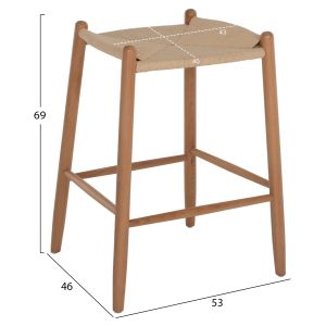 Bar stool made of beech and rope Hm9321.01