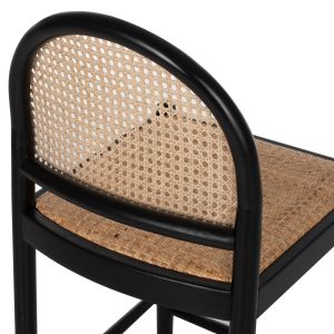 Bar stool made of natural beech and rattan Hm9408,02