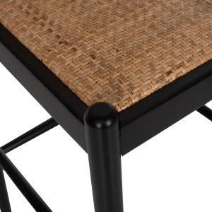 Bar stool made of natural beech and rattan Hm9408,02