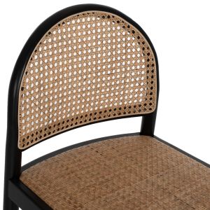 Bar stool made of natural beech and rattan Hm9408,02