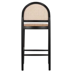 Bar stool made of natural beech and rattan Hm9408,02