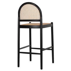 Bar stool made of natural beech and rattan Hm9408,02