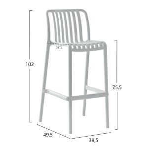 Bar stool polypropylene Convee Hm6098,01 white 38,5x49,5x102cm