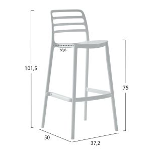 Бар стол полипропилен Snod Hm6099,01 бял 37,2x50x101,5cm