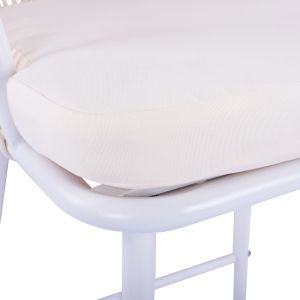 Bar stool with metal frame and ropes, white color Hm5714,03 46x54x101cm