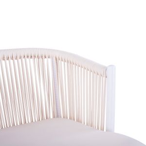 Bar stool with metal frame and ropes, white color Hm5714,03 46x54x101cm