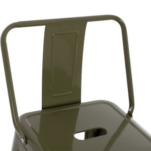 Bar stool with armrests Melita-pro Relix Hm8643.43 metal in dark olive green 42x42x100hcm.
