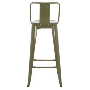 Bar stool with armrests Melita-pro Relix Hm8643.43 metal in dark olive green 42x42x100hcm.