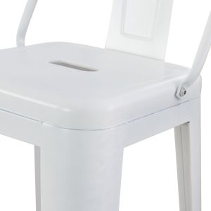 Bar stool with rounded seat Melita-pro Relix Hm8643.41 metal in matte white 42x42x100hcm.
