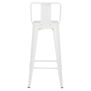 Bar stool with rounded seat Melita-pro Relix Hm8643.41 metal in matte white 42x42x100hcm.