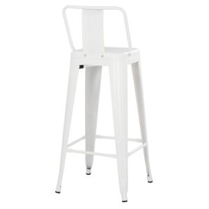 Bar stool with rounded seat Melita-pro Relix Hm8643.41 metal in matte white 42x42x100hcm.