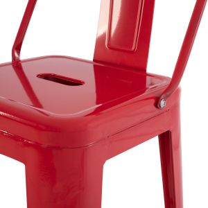 Bar stool with round base Melita-pro Relix Hm8643.44 metal in red 42x42x100hcm.