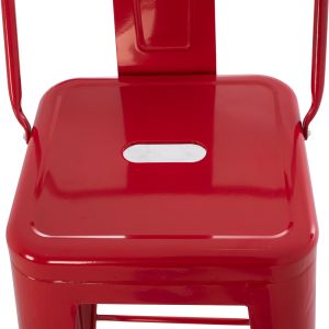 Bar stool with round base Melita-pro Relix Hm8643.44 metal in red 42x42x100hcm.