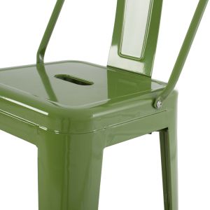 Bar stool with rounded seat Melita-pro Relix Hm98643.53 metal in light olive green 42x42x100hcm.