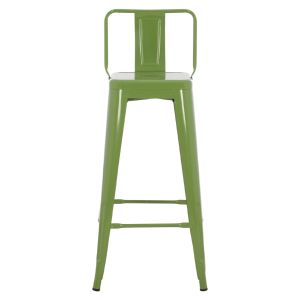 Bar stool with rounded seat Melita-pro Relix Hm98643.53 metal in light olive green 42x42x100hcm.