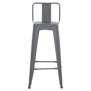 Bar stool with backrest Melita-pro Relix Hm8643.50 metal in gray 42x42x100hcm.