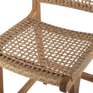 Bar stool with backrest Boris Hm9381,11 made of solid teak wood 46x53x96cm