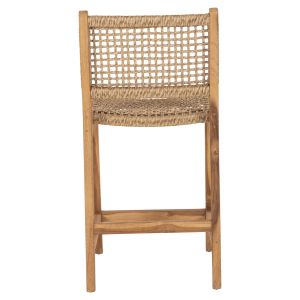 Bar stool with backrest Boris Hm9381,11 made of solid teak wood 46x53x96cm
