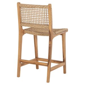 Bar stool with backrest Boris Hm9381,11 made of solid teak wood 46x53x96cm