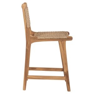 Bar stool with backrest Boris Hm9381,11 made of solid teak wood 46x53x96cm