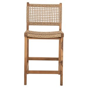 Bar stool with backrest Boris Hm9381,11 made of solid teak wood 46x53x96cm