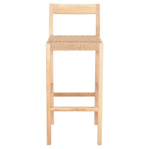 Бар стол с облегалка Plered Hm6129 тиково дърво и виро въже 40x45x100hcm.