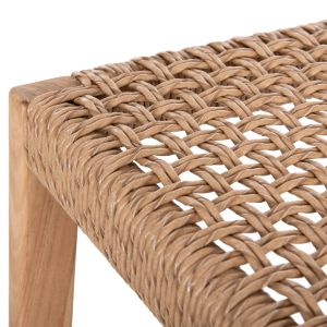 Бар стол с облегалка Plered Hm6129 тиково дърво и виро въже 40x45x100hcm.