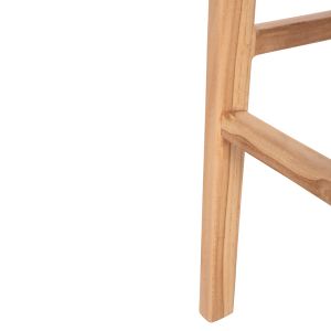 Бар стол с облегалка Plered Hm6129 тиково дърво и виро въже 40x45x100hcm.
