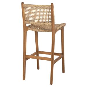 Bar stool with backrest Telly Hm9788 made of solid teak wood 45x57x110hcm